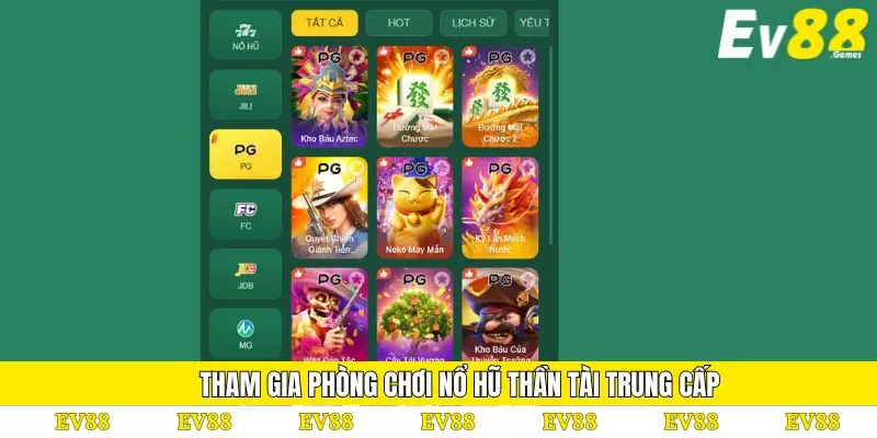 Nổ Hũ Thần Tài – Trải Nghiệm Sảnh Cược Hấp Dẫn Tại Ev88 3 Tham gia phòng chơi nổ hũ thần tài trung cấp